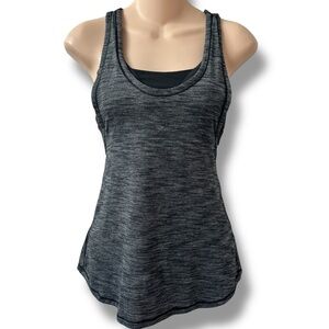Lululemon Glide and Stride Tank Top Heathered Black sz XS/S